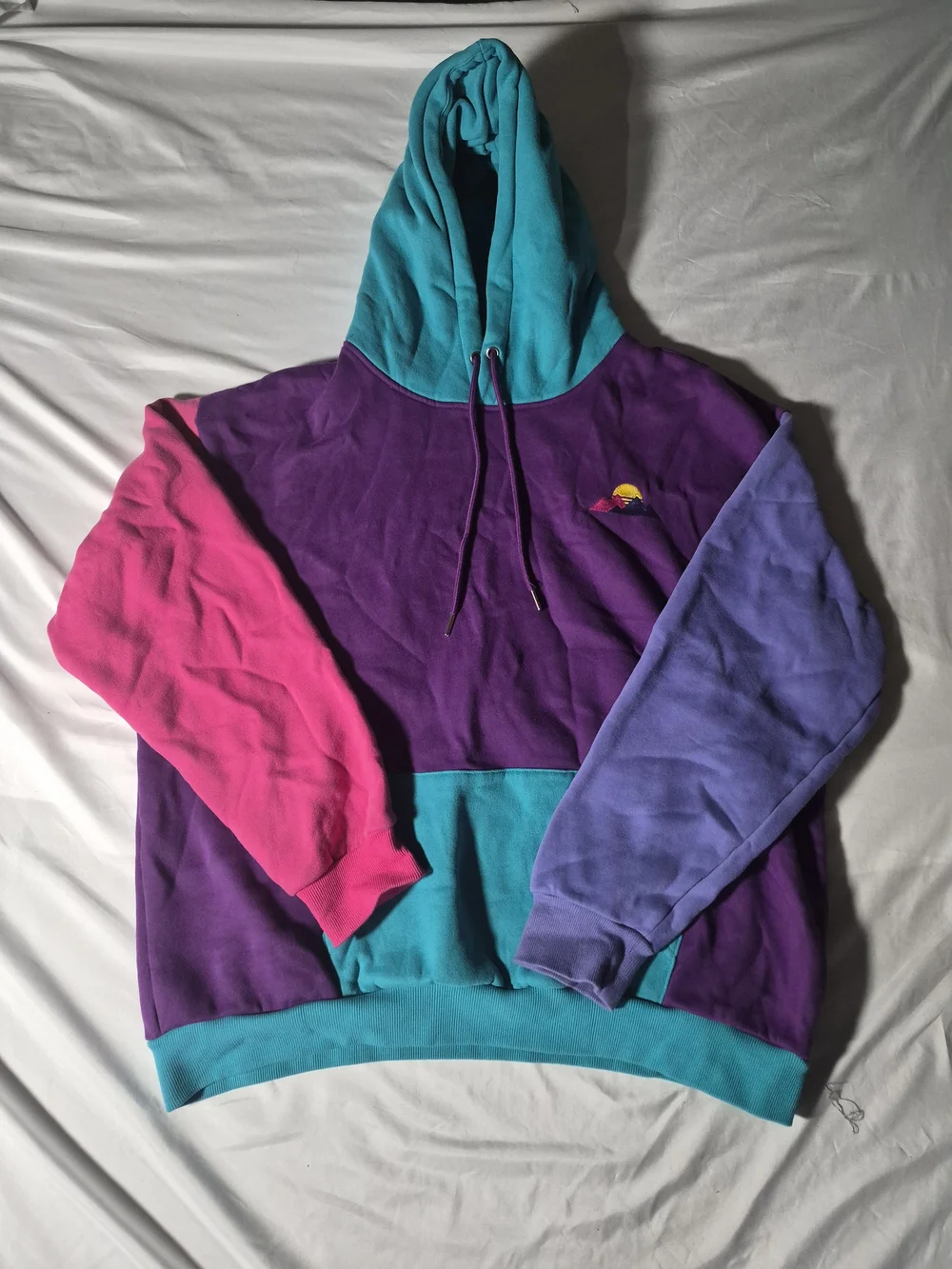 Purpled Pastel Mountain Colorblock Hoodie Size XXL